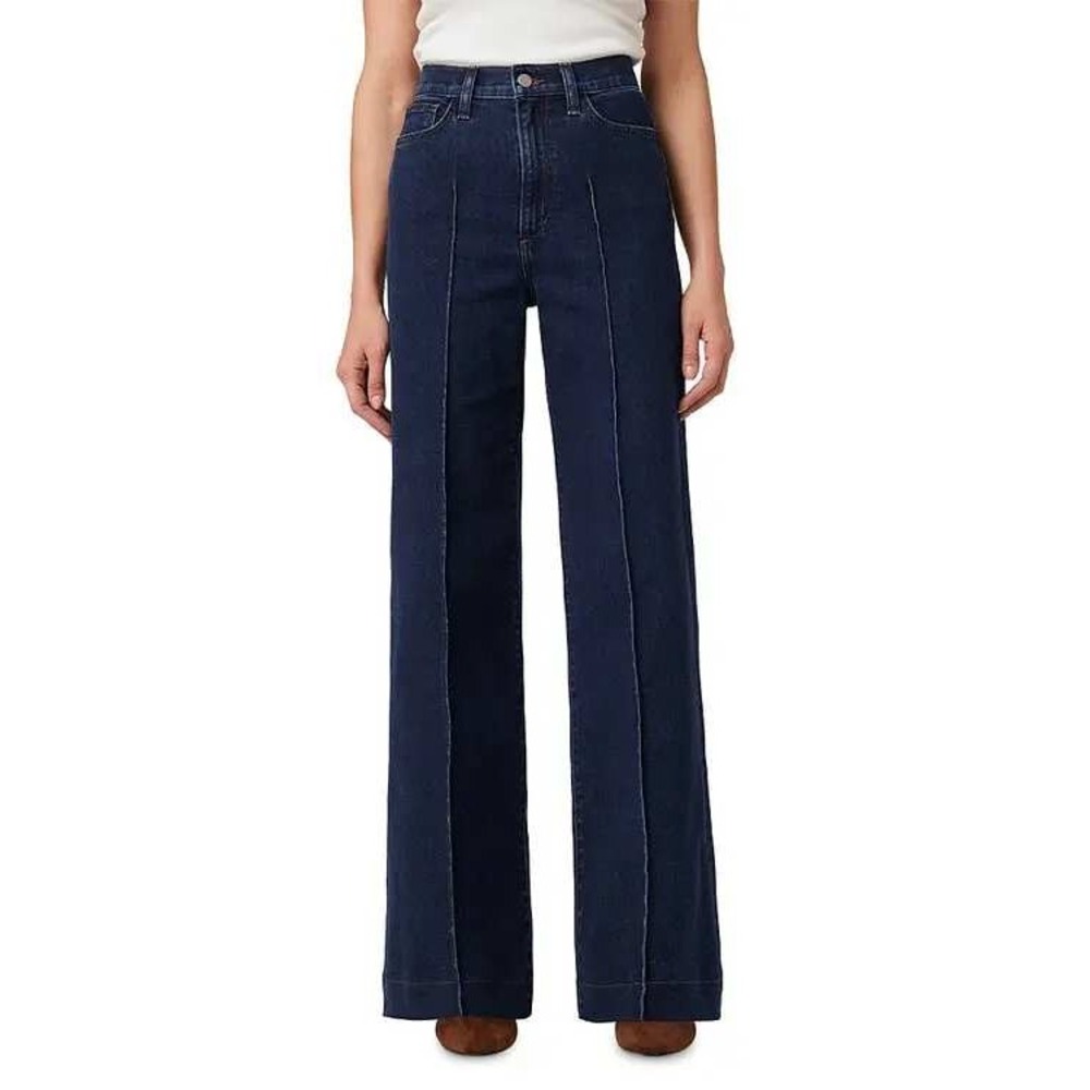Joe's Jeans The Mia High Rise Wide Leg Pintuck Denim Dime Wash Dark Stretch 31